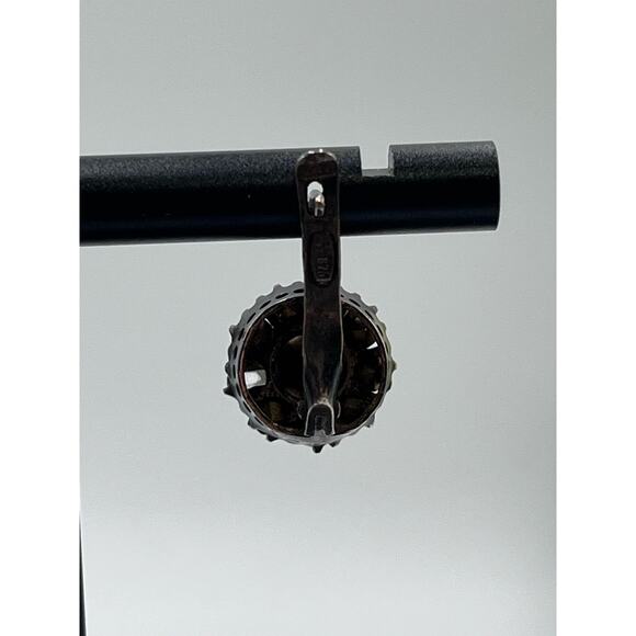 Vintage USSR Gilt 21k Gold Soviet Sterling Silver 875 Rock Crystal Earrings - Picture 14 of 16